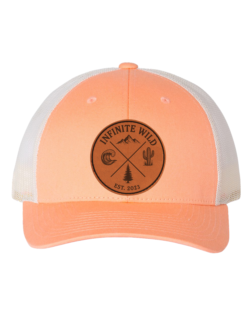 Infinite Wild Logo Trucker Hat Coral