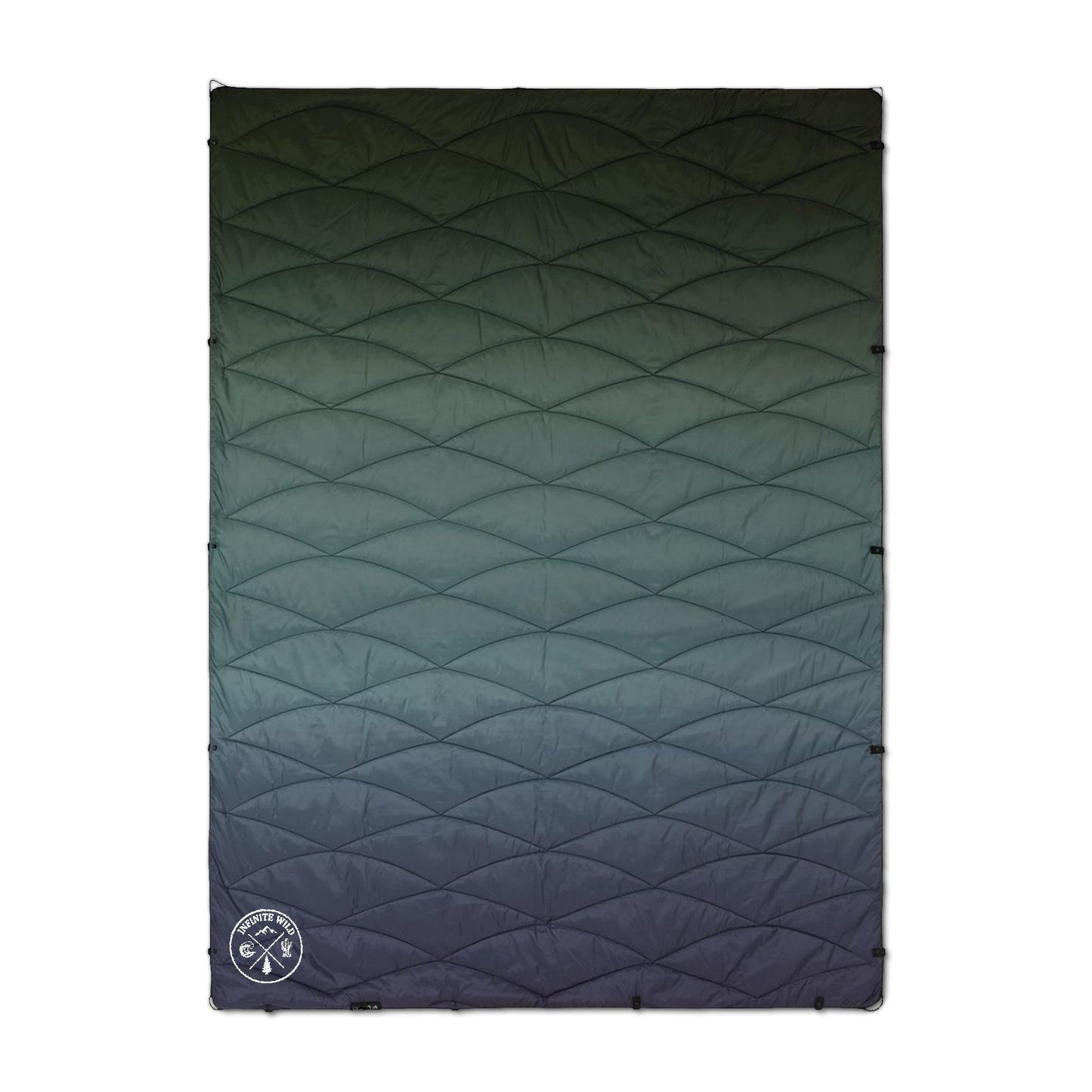 Embroidered Gradient Puffer Blanket Cozy Quilted Throw for Camping