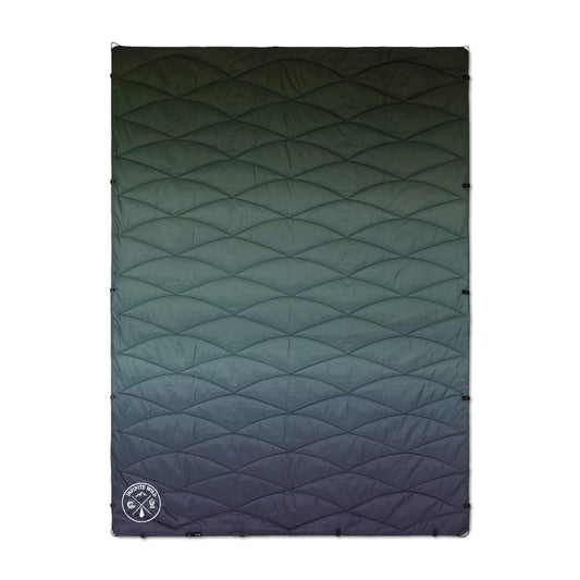 Embroidered Gradient Puffer Blanket Cozy Quilted Throw for Camping