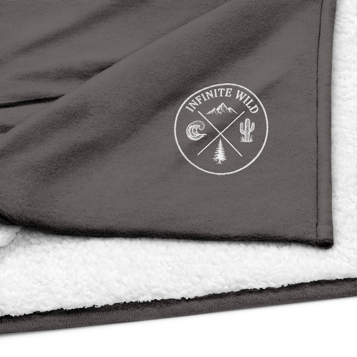 Sherpa Blanket Embroidered Outdoor Logo Throw