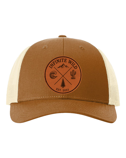 Infinite Wild Logo Trucker Hat Light Camel