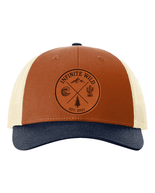 Infinite Wild Logo Trucker Hat Rust